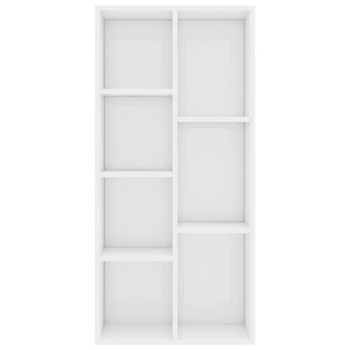 Bogreol 50x25x106 cm konstrueret træ hvid højglans
