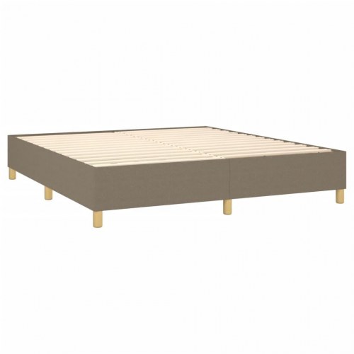 Kontinentalseng med madras 180x200 cm - stof, gråbrun