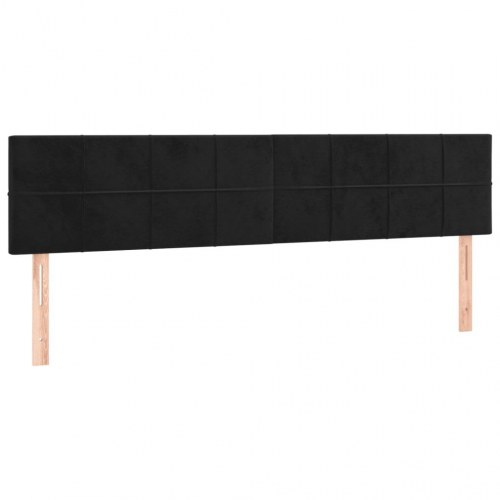 Kontinentalseng med madras 200×200 cm - fløjl, sort