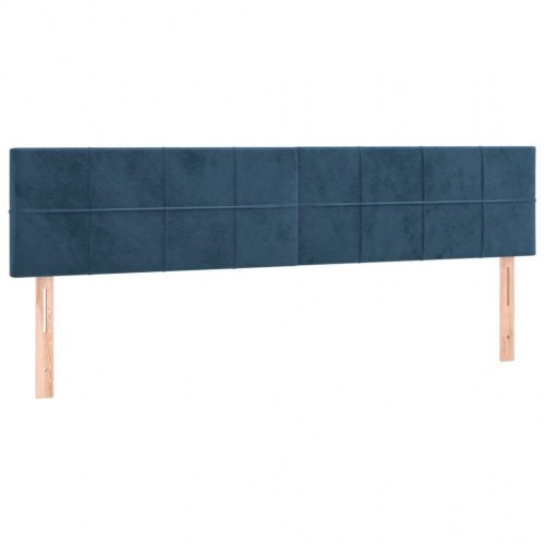Kontinentalseng med madras 200x200 cm - fløjl, mørkeblå