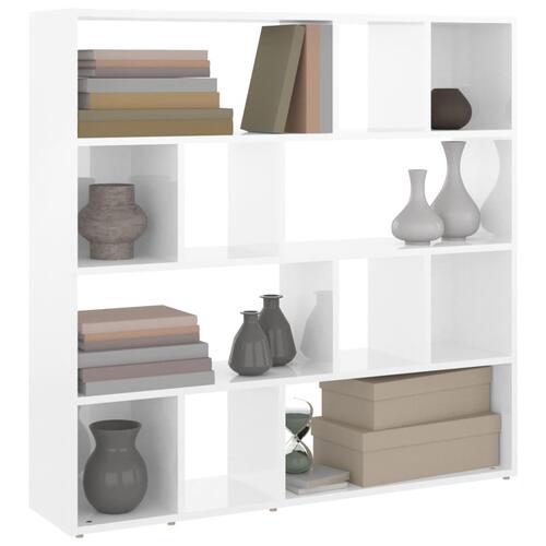 Bogreol/rumdeler 105x24x102 cm spånplade hvid højglans