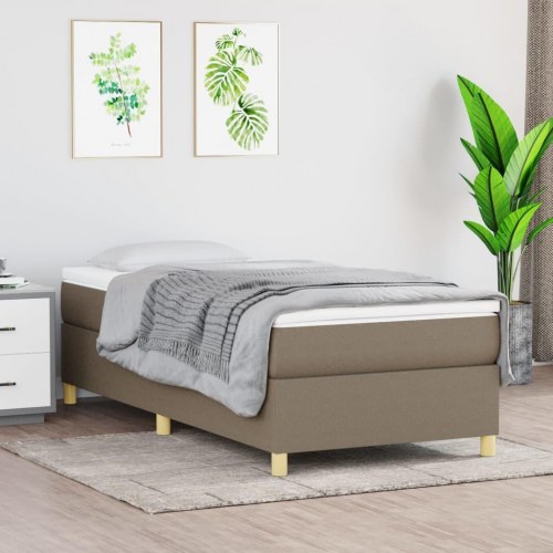 Kontinentalseng med madras 90×200 cm - stof gråbrun