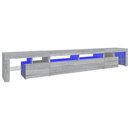 Tv-skab med LED-lys 260x36,5x40 cm grå sonoma-eg