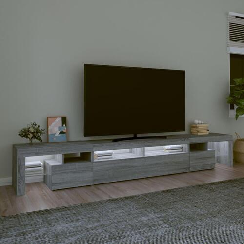 Tv-skab med LED-lys 260x36,5x40 cm grå sonoma-eg