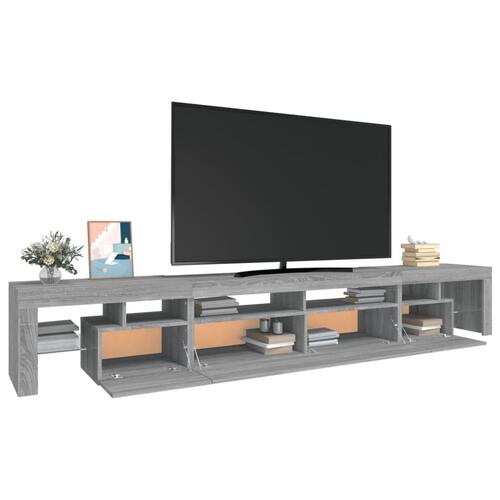 Tv-skab med LED-lys 260x36,5x40 cm grå sonoma-eg