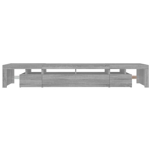Tv-skab med LED-lys 260x36,5x40 cm grå sonoma-eg