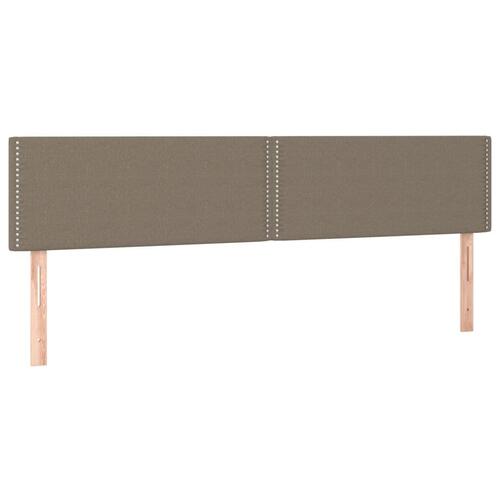 Sengegavl med LED-lys 180x5x78/88 cm stof gråbrun