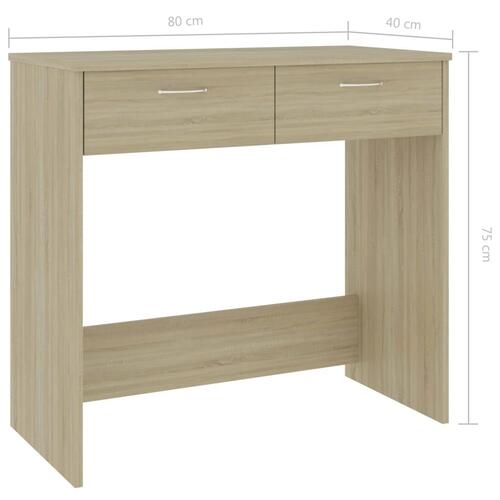 Skrivebord 80x40x75 cm konstrueret træ sonoma-eg