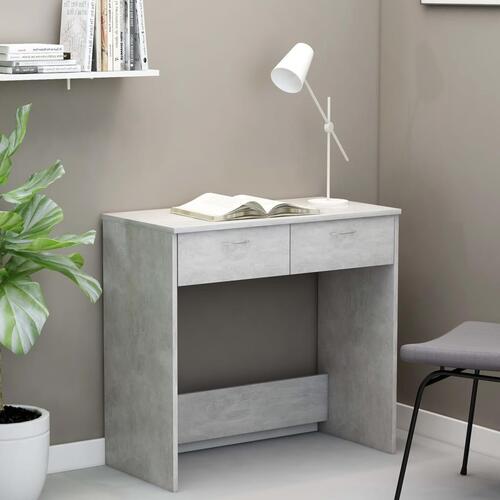 Skrivebord 80x40x75 cm konstrueret træ betongrå
