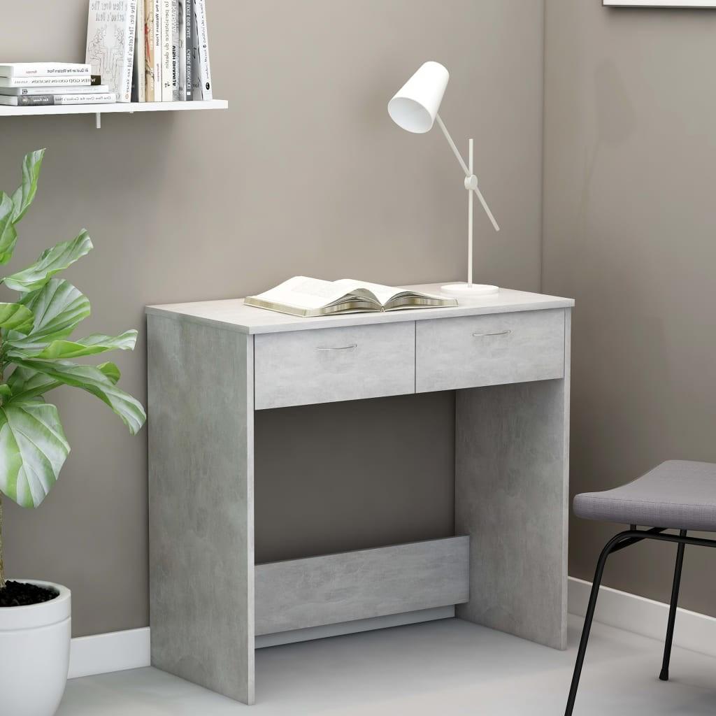 Skrivebord 80x40x75 cm konstrueret træ betongrå