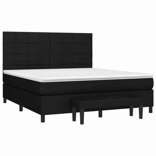 Kontinentalseng med madras 160×200 cm - stof, sort