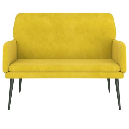 Bænk 108x79x79 cm velour gul