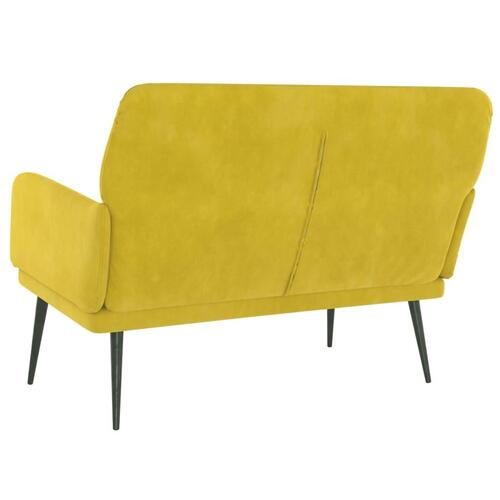 Bænk 108x79x79 cm velour gul