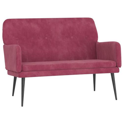 Bænk 108x79x79 cm velour vinrød