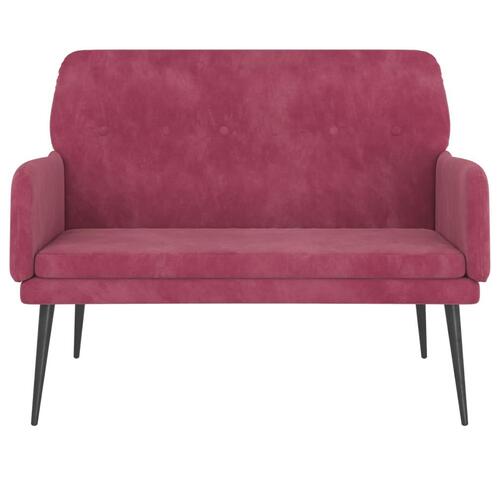 Bænk 108x79x79 cm velour vinrød