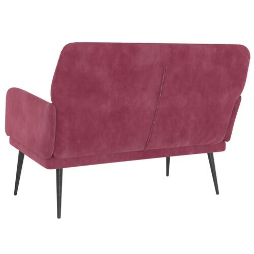 Bænk 108x79x79 cm velour vinrød