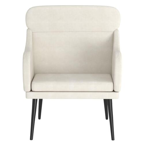 Lænestol 63x76x80 cm velour cremefarvet