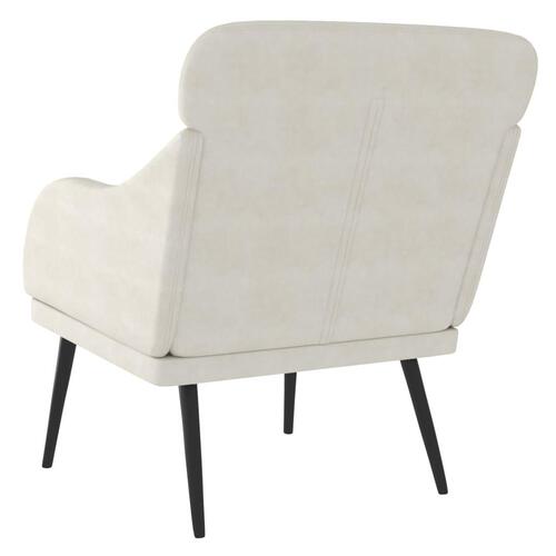 Lænestol 63x76x80 cm velour cremefarvet