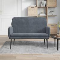 Bænk 108x79x79 cm velour mørkegrå