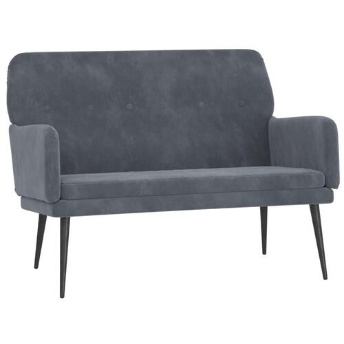 Bænk 108x79x79 cm velour mørkegrå