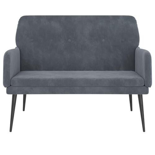 Bænk 108x79x79 cm velour mørkegrå