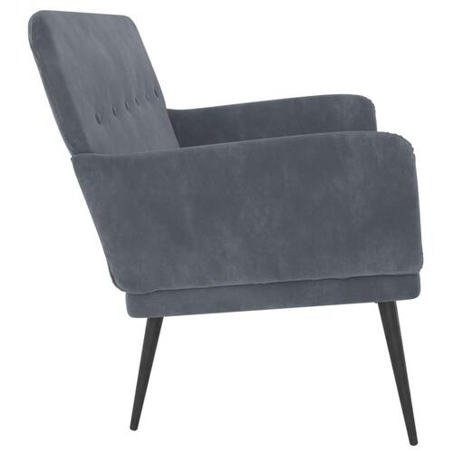 Bænk 108x79x79 cm velour mørkegrå