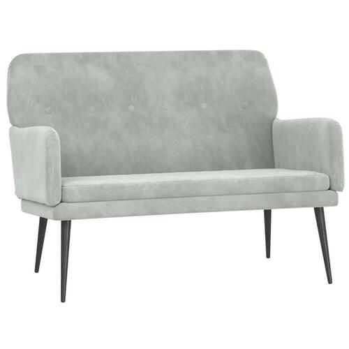 Bænk 108x79x79 cm velour lysegrå