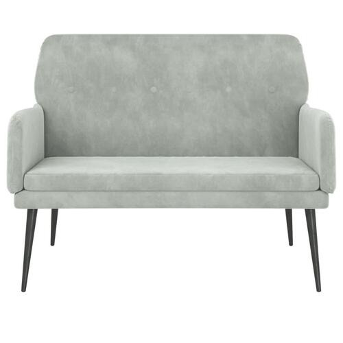 Bænk 108x79x79 cm velour lysegrå
