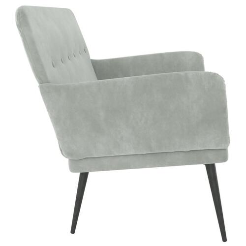 Bænk 108x79x79 cm velour lysegrå