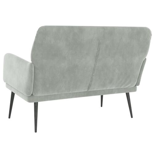 Bænk 108x79x79 cm velour lysegrå