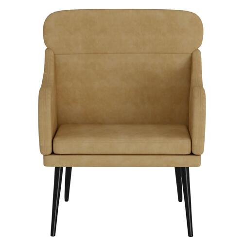 Lænestol 63x76x80 cm velour brun