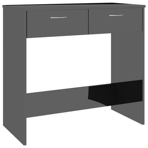Skrivebord 80x40x75 cm konstrueret træ sort højglans
