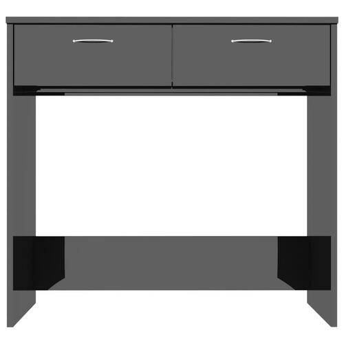 Skrivebord 80x40x75 cm konstrueret træ sort højglans