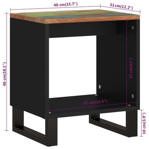 Sofabord 40x31x46 cm massivt genbrugstræ og konstrueret træ