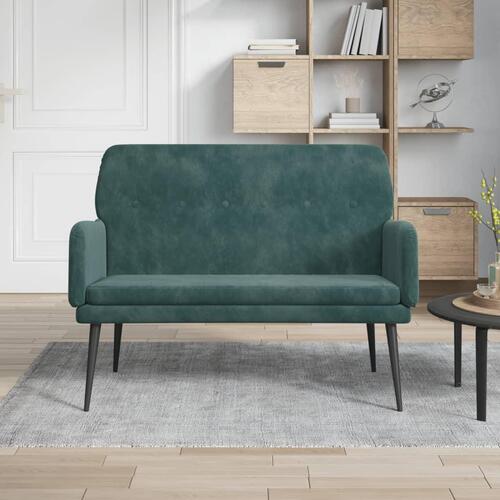 Bænk 108x79x79 cm fløjl mørkegrøn