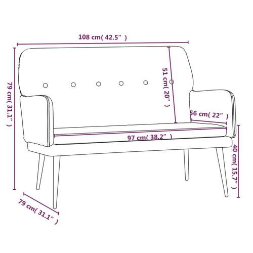 Bænk 108x79x79 cm fløjl mørkegrøn