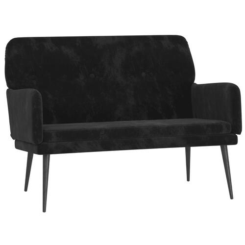 Bænk 108x79x79 cm velour sort