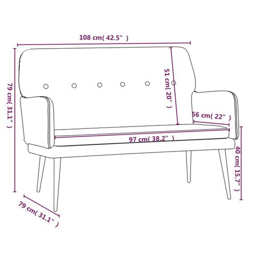 Bænk 108x79x79 cm velour sort