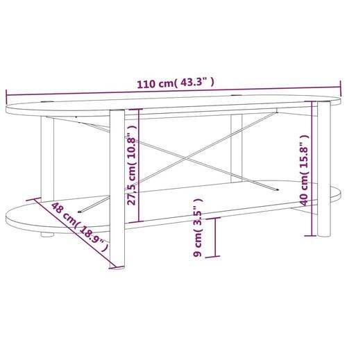 Sofabord 110x48x40 cm konstrueret træ sort