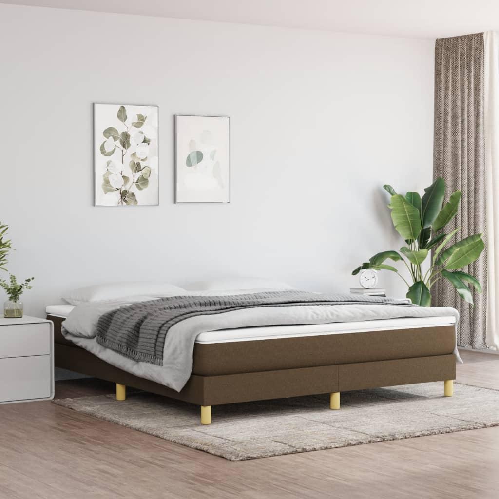 Kontinentalseng med madras 180×200 cm - stof, mørkebrun