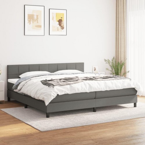 Kontinentalseng med madras 180×200 cm - stof, mørkegrå