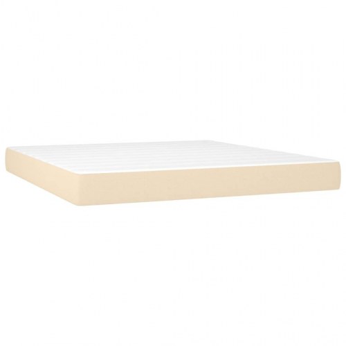 Kontinentalseng med madras 160×200 cm - stof, cremefarvet