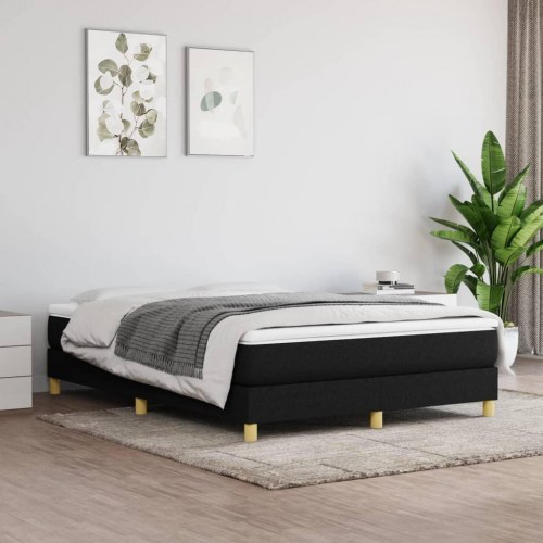 Kontinentalseng med madras 140×200 cm - stof, sort