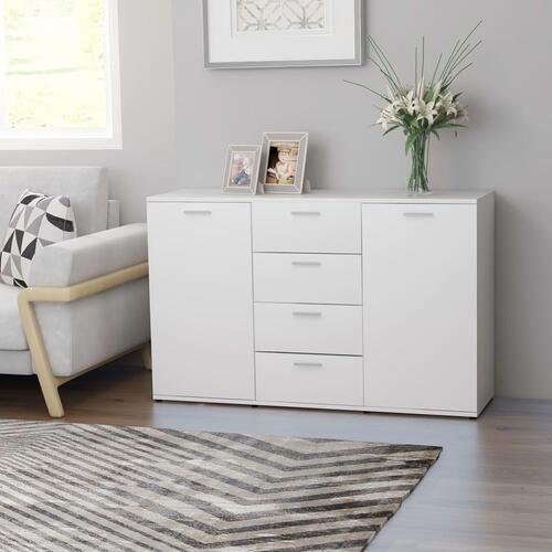 Skænk 120x35,5x75 cm konstrueret træ hvid
