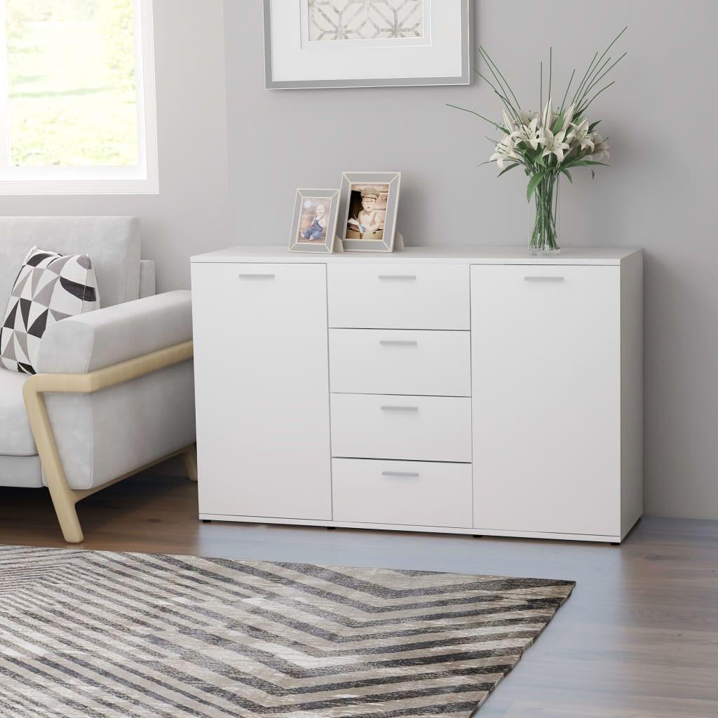 Skænk 120x35,5x75 cm konstrueret træ hvid