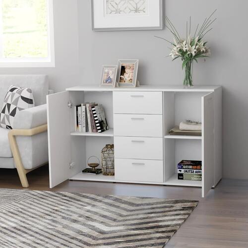 Skænk 120x35,5x75 cm konstrueret træ hvid