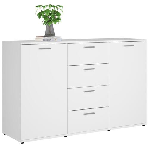 Skænk 120x35,5x75 cm konstrueret træ hvid