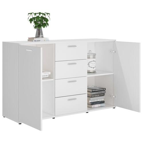 Skænk 120x35,5x75 cm konstrueret træ hvid
