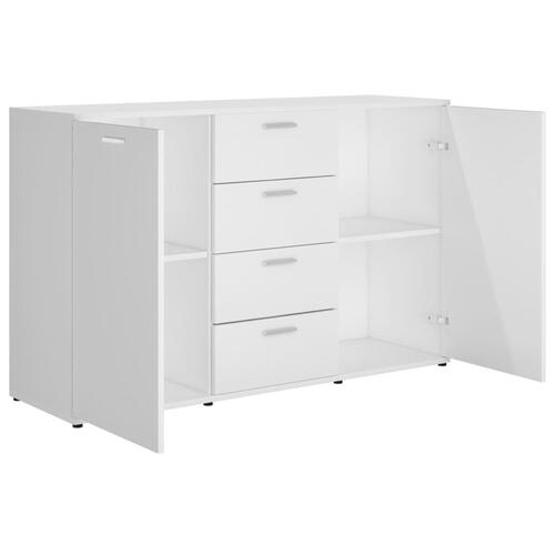 Skænk 120x35,5x75 cm konstrueret træ hvid