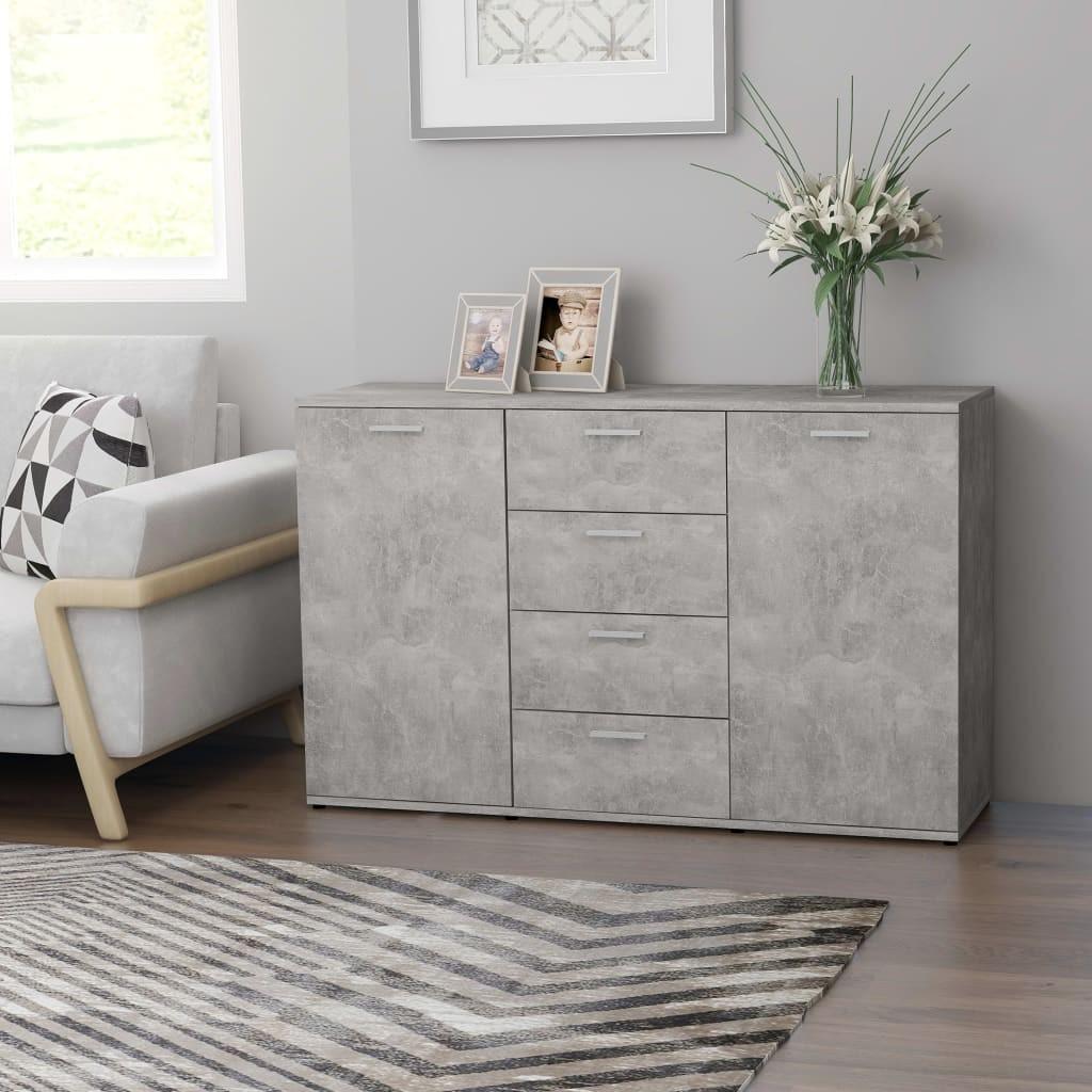 Skænk 120x35,5x75 cm konstrueret træ betongrå